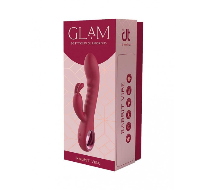 Вибратор кролик рельефный Dream Toys Glam Rabbit Vibe, красный