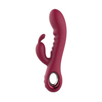 Вібратор кролик рельєфний Dream Toys Glam Rabbit Vibe, червоний