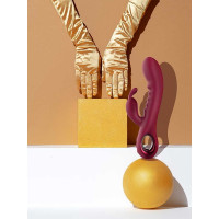 Вібратор кролик рельєфний Dream Toys Glam Rabbit Vibe, червоний