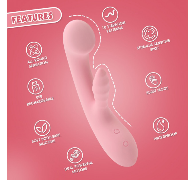 Вибратор кролик CHISA Aphrovibe The Unicorn для стимуляции точки G, розовый