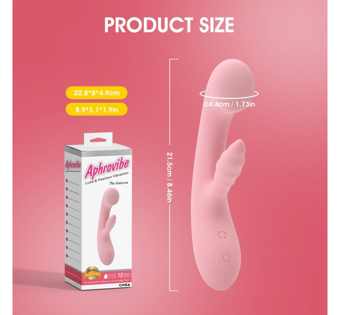 Вибратор кролик CHISA Aphrovibe The Unicorn для стимуляции точки G, розовый