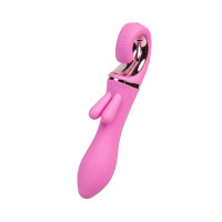 Вибратор с клиторальным стимулятором Love Shop силиконовый, розовый