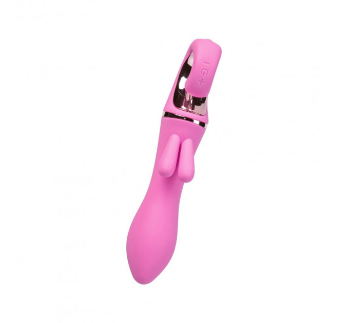 Вибратор с клиторальным стимулятором Love Shop силиконовый, розовый