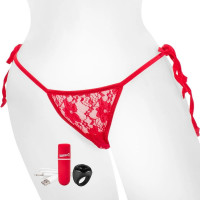Вибратор в трусики с пультом Screaming O и трусиками в комплекте, красного цвета