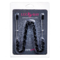 Зажимы-пинцеты на соски Lucky Bay Nipple play Heavy Metall с черной цепочкой