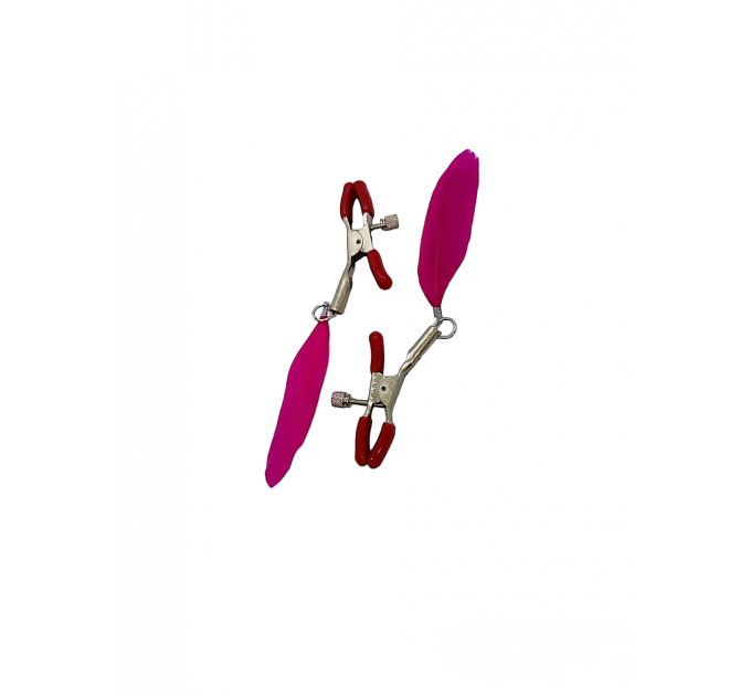 Зажимы на соски DS Fetish Nipple clamps feather L red
