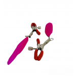Зажимы на соски DS Fetish Nipple clamps feather L red