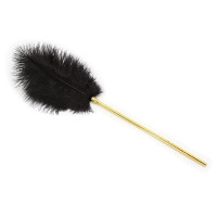 Тиклер DS Fetish с черным пером на золотистой ручке, 20 см