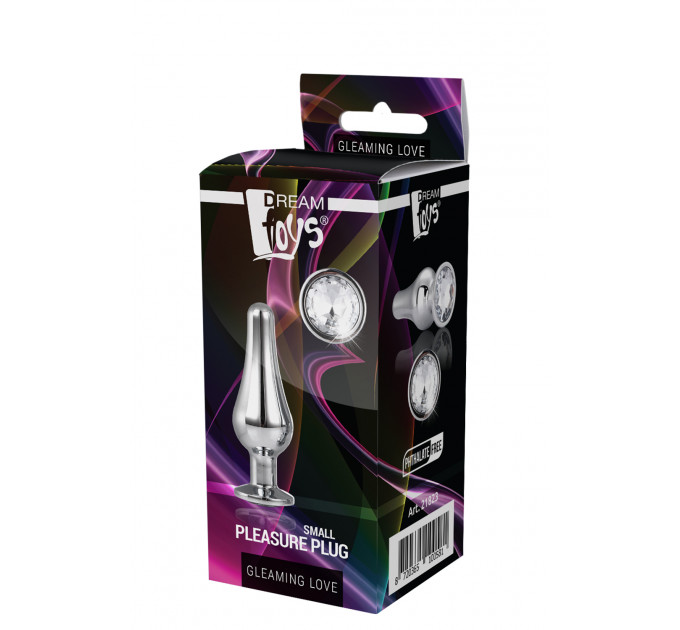 DT21823 анальна пробка конічної форми Dream Toys GLEAMING LOVE SILVER PLEASURE PLUG S