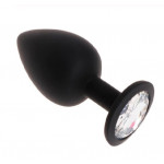 Анальная пробка Black Silicone Diamond, S