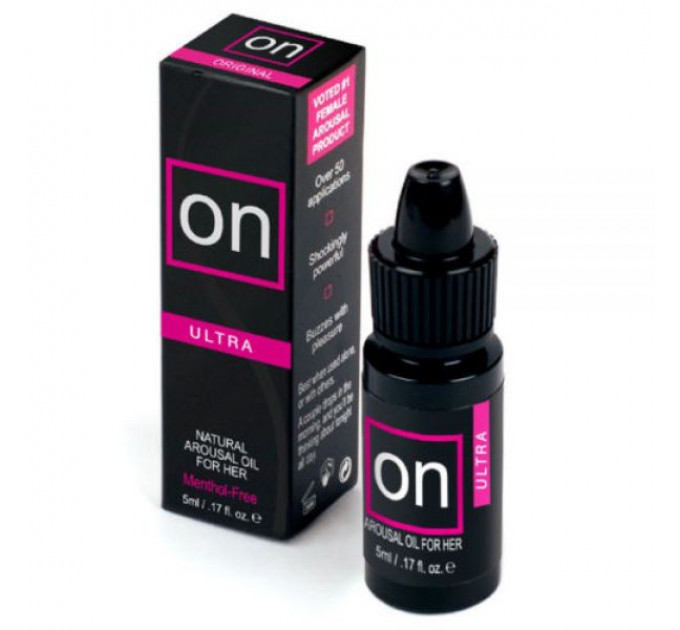 Стимулююча олія з ефектом вібрації Sensuva ON Natural Arousal Oil Ultra, 5 мл