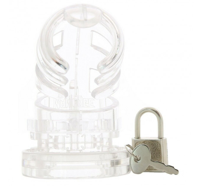 Мужской пояс верности ManCage №2 Transparent 3.5 Inch, прозрачный