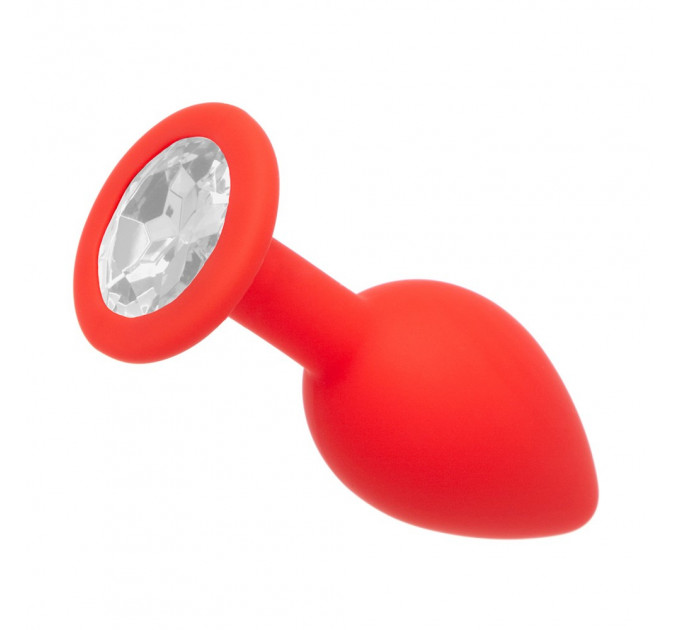 Анальная пробка Red Silicone White Shape M, 8 x 3.5 см