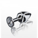 Анальная пробка металлическая Toy Joy Starlight Booty Jewel c белым кристаллом, Medium