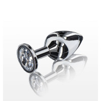 Анальная пробка металлическая Toy Joy Starlight Booty Jewel c белым кристаллом, Medium Анальная пробка металлическая Toy Joy Starlight Booty Jewel c белым кристаллом, Medium