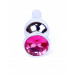 Анальная пробка с розовым кристаллом Plug-Jewellery Silver BUTT PLUG- Pink