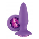 Анальная пробка с кристаллом NS Novelties Glams Purple Gem, фиолетовый
