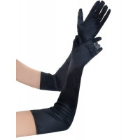 Длинные черные перчатки Star Night из искусственного шелка, 55 cм (без коробки)