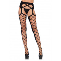 Чулки Leg Avenue Leg Avenue Diamond Net Opaque Black Чулки Leg Avenue Leg Avenue Diamond Net Opaque Black