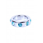 Эрекционное кольцо Boss Series Metal Cock Ring with Light Blue Diamonds Medium