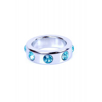 Эрекционное кольцо Boss Series Metal Cock Ring with Light Blue Diamonds Medium