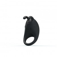 Эрекционное виброкольцо Pretty Love Rabbit Vibrator с клиторальной стимуляцией, черное