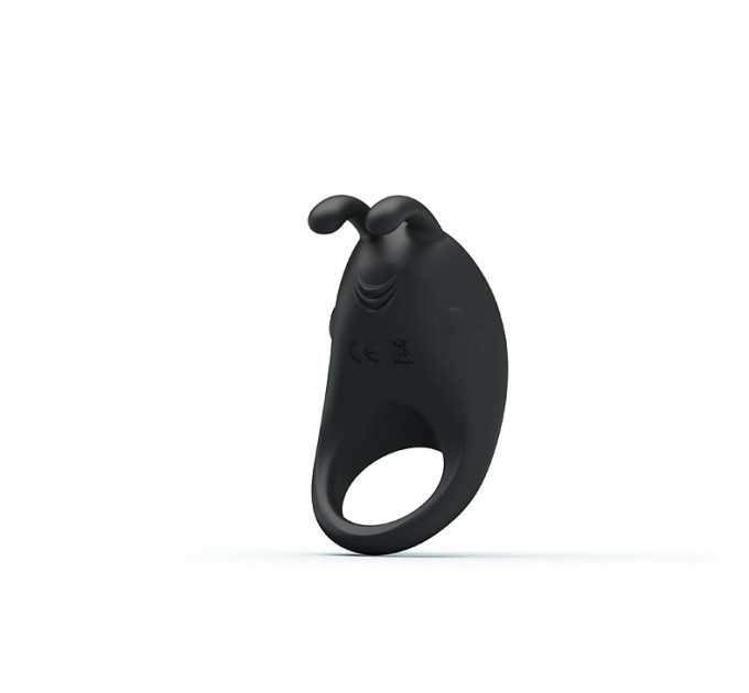 Ерекційне віброкільце Pretty Love Rabbit Vibrator з кліторальною стимуляцією, чорне
