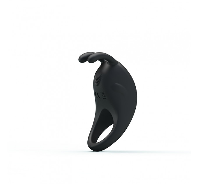 Ерекційне віброкільце Pretty Love Rabbit Vibrator з кліторальною стимуляцією, чорне
