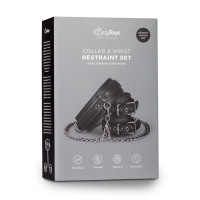 ET278BLK Ошейник с наручниками, черный