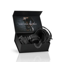 ET278BLK Ошейник с наручниками, черный