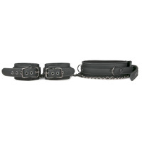 ET278BLK Ошейник с наручниками, черный