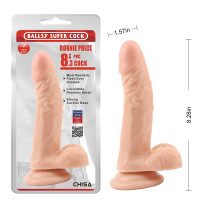 Фаллоимитатор реалистичный Chisa Ballsy Super Cock 8.3 с мошонкой, на присоске, бежевый