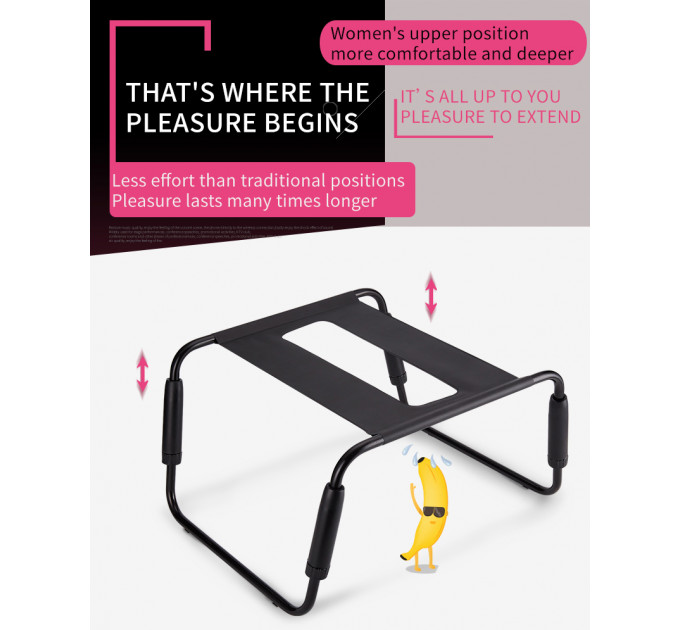 Компактний стілець для сексу Roomfun Easy Detachable Sex Chair з регульованою висотою, чорний