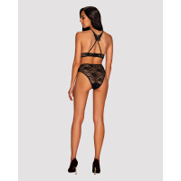 Комплект ажурный Obsessive Kokietta set Black S/M