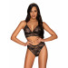 Комплект ажурный Obsessive Kokietta set Black S/M