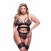 Комплект белья 3PC STRAPPY BRA, GARTER & PANTY SET BLACK, QUEEN