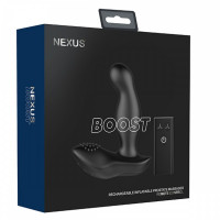 Массажер простаты с вибрацией и накачкой Boost Nexus, силиконовый, черный, 13 х 3.7 см
