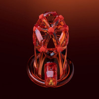 Мужской пояс верности UPKO Caged Beast Male Chastity Device Kit, оранжевый