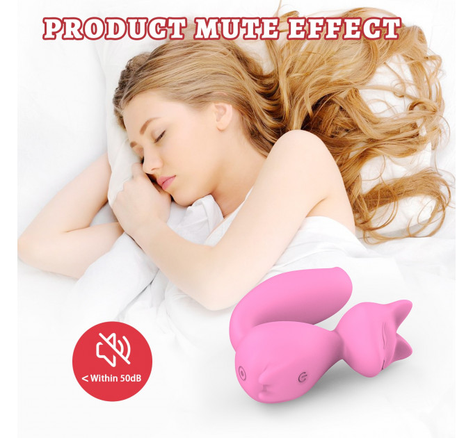 Міні-вібратор кліторальний Every Night Toys Doris у формі лисиці світло-рожевий, 10 режимів вібрації