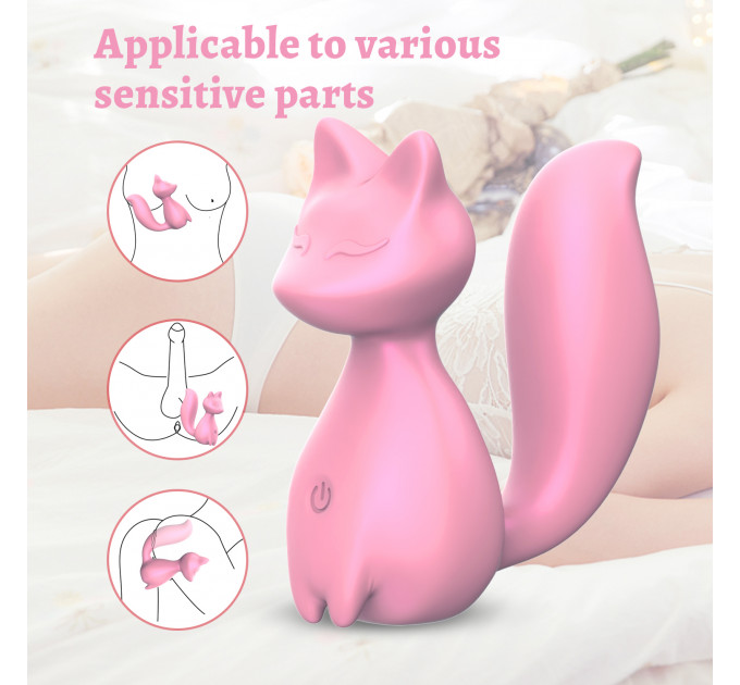 Мини-вибратор клиторальный Every Night Toys Doris в форме лисы светло-розовый, 10 режимов вибрации