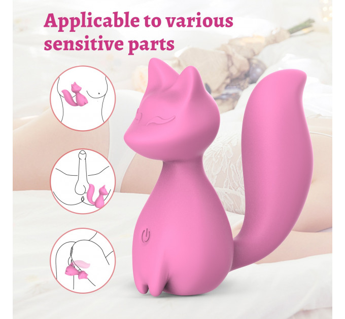 Міні-вібратор кліторальний Every Night Toys Doris у формі лисиці світло-рожевий, 10 режимів вібрації