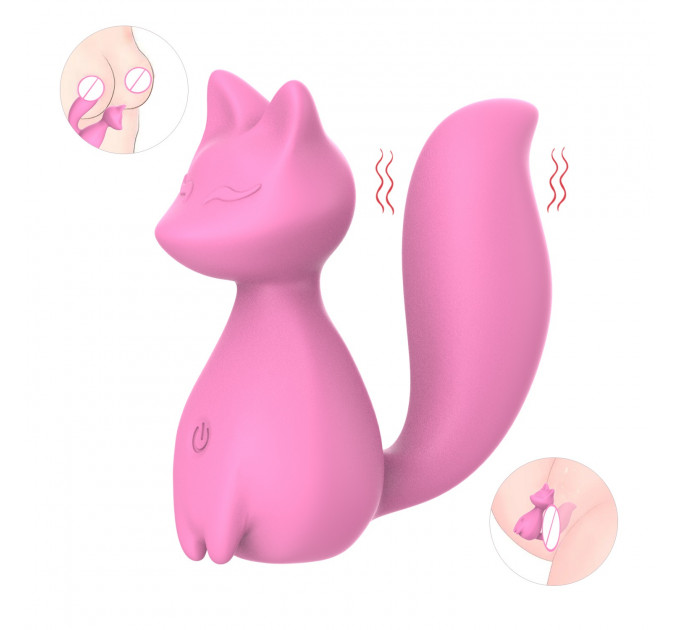 Міні-вібратор кліторальний Every Night Toys Doris у формі лисиці світло-рожевий, 10 режимів вібрації