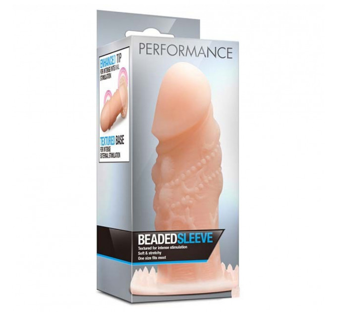 Насадка на пеніс реалістична Blush Performance Beaded Sleeve бежева