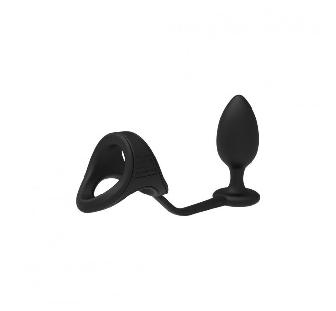 Пробка анальна з ерекційним кільцем Dream Toys Ramrod чорні