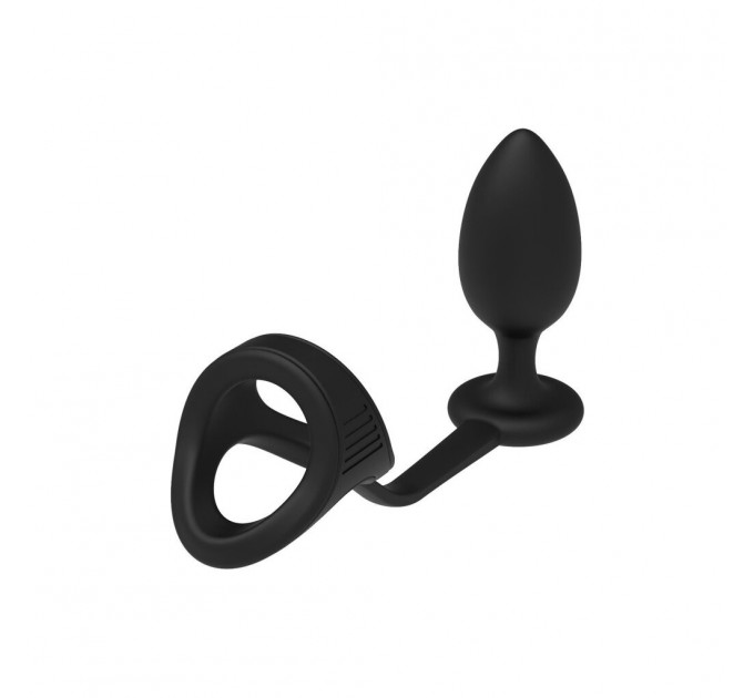 Пробка анальна з ерекційним кільцем Dream Toys Ramrod чорні
