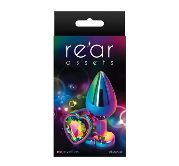 Радужная анальная пробка Rear Assets Rainbow Butt Plug S