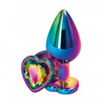Радужная анальная пробка Rear Assets Rainbow Butt Plug S