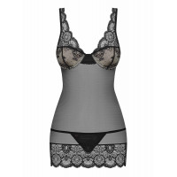 Сорочка еротична з мереживом Obsessive Сhemise 853-CHE-1 біла, L/XL