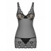 Сорочка эротическая с кружевом Obsessive Сhemise 853-CHE-1 белая, L/XL