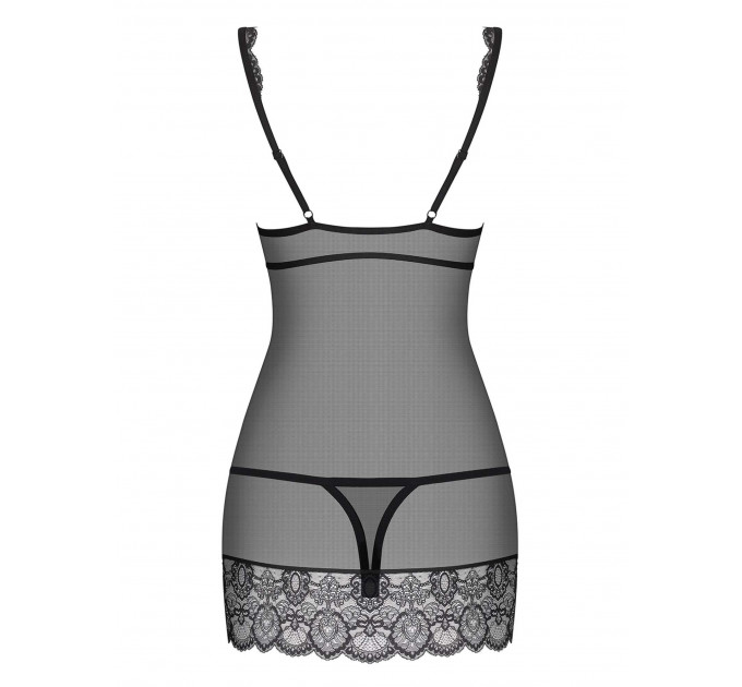 Сорочка эротическая с кружевом Obsessive Сhemise 853-CHE-1 белая, L/XL